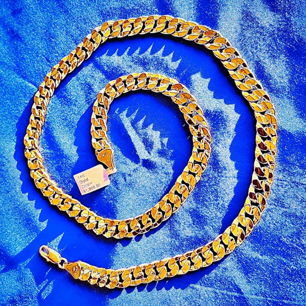 Men’s 14k Gold Miami Cuban Curb Link Chain/Necklace! Stunning Quality!